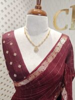 Viscose with check design and thin border (Dark) - Image 38