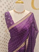 Viscose with check design and thin border (Dark) - Image 28