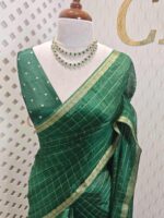 Viscose with check design and thin border (Dark) - Image 25