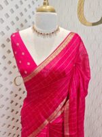Viscose with check design and thin border (Dark) - Image 22