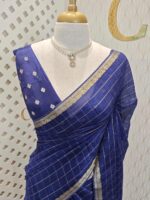Viscose with check design and thin border (Dark)