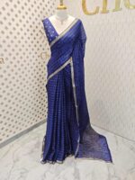 Viscose with check design and thin border (Dark) - Image 3