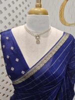 Viscose with check design and thin border (Dark) - Image 2