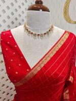 Viscose with check design and thin border (Dark) - Image 5