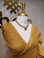 Tissue linen with stripes pattern on pallu - Image 15