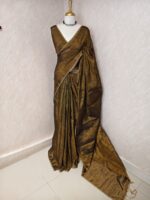 Tissue linen with stripes pattern on pallu - Image 19