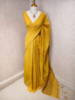 Tissue linen with stripes pattern on pallu - Image 22