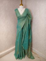 Tissue linen with stripes pattern on pallu - Image 7