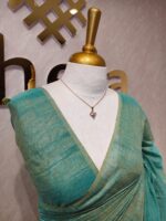 Tissue linen with stripes pattern on pallu - Image 6