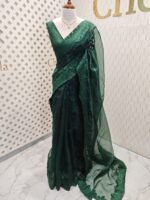 Organsa with floral cutwork on boarder - Image 13