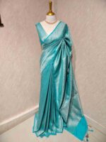 Banarasi with floral and veiny jacquard design - Image 27