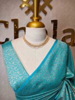 Banarasi with floral and veiny jacquard design - Image 25