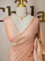 Banarasi with floral and veiny jacquard design - Image 49