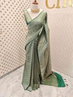 Banarasi with floral and veiny jacquard design - Image 30