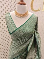 Banarasi with floral and veiny jacquard design - Image 28