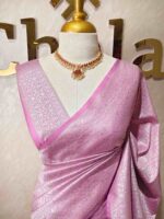 Banarasi with floral and veiny jacquard design - Image 46