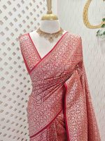 Banarasi with floral and veiny jacquard design - Image 52
