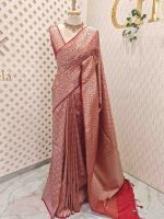 Banarasi with floral and veiny jacquard design - Image 54