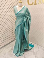 Banarasi with floral and veiny jacquard design - Image 33