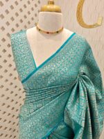 Banarasi with floral and veiny jacquard design - Image 31