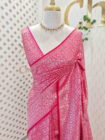 Banarasi with floral and veiny jacquard design - Image 55