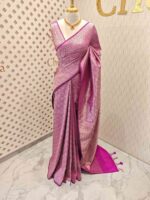 Banarasi with floral and veiny jacquard design - Image 36