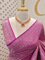 Banarasi with floral and veiny jacquard design - Image 35