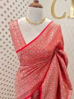 Banarasi with floral and veiny jacquard design - Image 37