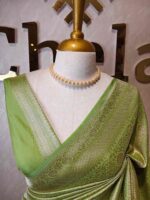 Banarasi with intricate floral and leaf design - Image 8