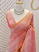 Banarasi with 3 leafy and veiny designs - Image 4