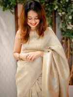 Banarasi with 3 leafy and veiny designs - Image 2
