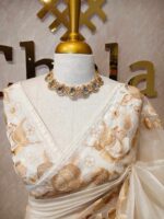 Organza with three types flowers on the border - Image 2