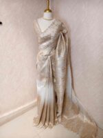 Organza with turkish dripping stripes and scallop border - Image 7