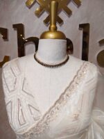 Organza with turkish geometric pattern on pallu and sequence work on body - Image 2