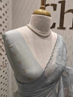 Organza with big flower applique and its stem thread work - Image 26