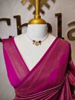 Soft katan with all-over intricate semicircle pattern and scalloped floral woven design - Image 14