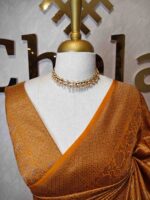 Soft katan with stylized leaf shape and intricate floral pattern - Image 2