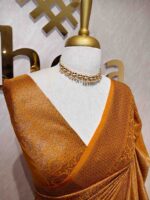 Soft katan with stylized leaf shape and intricate floral pattern - Image 3