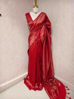 Soft katan with stylized leaf shape and intricate floral pattern - Image 7
