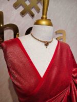 Soft katan with stylized leaf shape and intricate floral pattern - Image 6