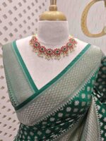 Soft katan with wide border and leafy buttas - Image 8
