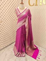 Soft katan with wide border and leafy buttas - Image 13