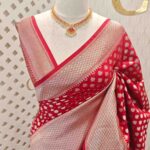 Soft katan with wide border and leafy buttas
