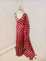 Tissue saree with vertical thick stripes pattern - Image 22