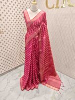Tissue with mirror work and diagonal stripes pattern - Image 4
