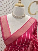Tissue with mirror work and diagonal stripes pattern - Image 2