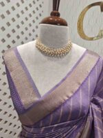 Tissue with mirror work and diagonal stripes pattern - Image 8