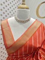Tissue with mirror work and diagonal stripes pattern - Image 11