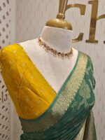 Viscose with floral,leafy jaal design and contrast blouse - Image 33