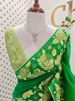 Organza with three types flowers on the border - Image 4